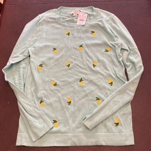 J.Crew teddie sweater with lemon print